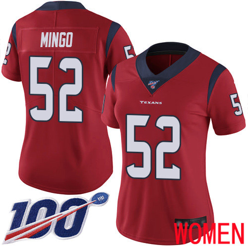 Houston Texans Limited Red Women Barkevious Mingo Alternate Jersey NFL Football #52 100th Season Vapor Untouchable